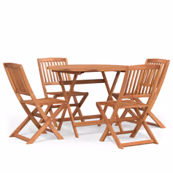 Set da Pranzo per Giardino 5 pz in Legno Massello di Acaciacod mxl 124168 - Vista aggiuntiva 2