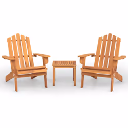 Set Salotto da Giardino Adirondack 3pz Legno Massello di Acaciacod mxl 126372 - Vista aggiuntiva 2
