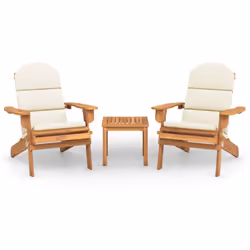 Set Salotto da Giardino Adirondack 3pz Legno Massello di Acaciacod mxl 126369 - Vista aggiuntiva 2
