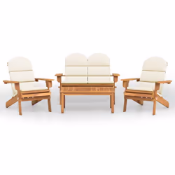 Set Salotto da Giardino Adirondack 4pz Legno Massello di Acaciacod mxl 78447 - Vista aggiuntiva 2