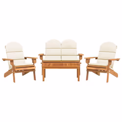 Set Salotto da Giardino Adirondack 4pz Legno Massello di Acaciacod mxl 78447 - Vista aggiuntiva 3