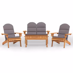 Set Salotto da Giardino Adirondack 4pz Legno Massello di Acaciacod mxl 102405 - Vista aggiuntiva 2