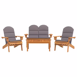 Set Salotto da Giardino Adirondack 4pz Legno Massello di Acaciacod mxl 102405 - Vista aggiuntiva 3