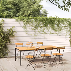 VidaXL 3152106 sedia da esterno Terrazzo Legno di acacia, Acciaio