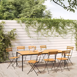 VidaXL 3152107 sedia da esterno Terrazzo Legno di acacia, Acciaio