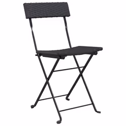 VidaXL 3152112 sedia da esterno Terrazzo Rattan sintetico, Acciaio Nero