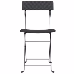 VidaXL 3152112 sedia da esterno Terrazzo Rattan sintetico, Acciaio Nero - Vista aggiuntiva 4