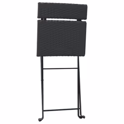 VidaXL 3152112 sedia da esterno Terrazzo Rattan sintetico, Acciaio Nero - Vista aggiuntiva 5