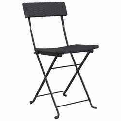 VidaXL 3152113 sedia da esterno Terrazzo Rattan sintetico, Acciaio Nero