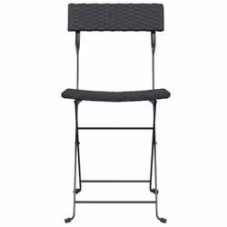 VidaXL 3152113 sedia da esterno Terrazzo Rattan sintetico, Acciaio Nero - Vista aggiuntiva 4