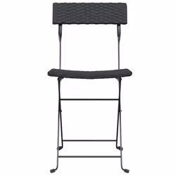 VidaXL 3152114 sedia da esterno Terrazzo Rattan sintetico, Acciaio Nero - Vista aggiuntiva 4