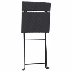 VidaXL 3152114 sedia da esterno Terrazzo Rattan sintetico, Acciaio Nero - Vista aggiuntiva 5