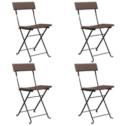 VidaXL 3152116 sedia da esterno Terrazzo Rattan sintetico, Acciaio Marrone