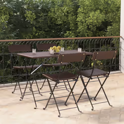 VidaXL 3152116 sedia da esterno Terrazzo Rattan sintetico, Acciaio Marrone