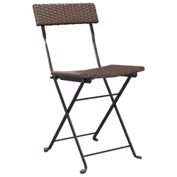 VidaXL 3152116 sedia da esterno Terrazzo Rattan sintetico, Acciaio Marrone