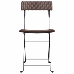 VidaXL 3152116 sedia da esterno Terrazzo Rattan sintetico, Acciaio Marrone - Vista aggiuntiva 4