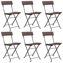 VidaXL 3152117 sedia da esterno Terrazzo Rattan sintetico, Acciaio Marrone