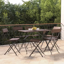 VidaXL 3152117 sedia da esterno Terrazzo Rattan sintetico, Acciaio Marrone