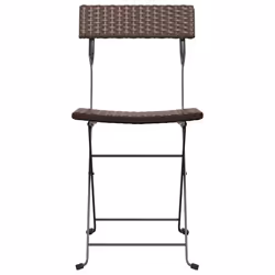 VidaXL 3152117 sedia da esterno Terrazzo Rattan sintetico, Acciaio Marrone - Vista aggiuntiva 4