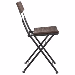 VidaXL 3152117 sedia da esterno Terrazzo Rattan sintetico, Acciaio Marrone - Vista aggiuntiva 6