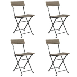 VidaXL 3152119 sedia da esterno Terrazzo Rattan sintetico, Acciaio Grigio