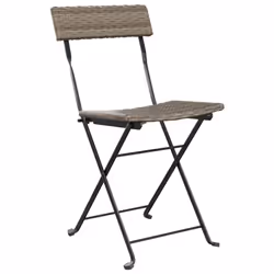 VidaXL 3152119 sedia da esterno Terrazzo Rattan sintetico, Acciaio Grigio
