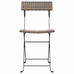 VidaXL 3152119 sedia da esterno Terrazzo Rattan sintetico, Acciaio Grigio - Vista aggiuntiva 4