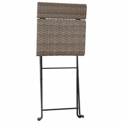 VidaXL 3152119 sedia da esterno Terrazzo Rattan sintetico, Acciaio Grigio - Vista aggiuntiva 5