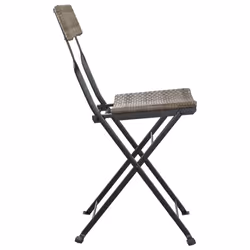 VidaXL 3152119 sedia da esterno Terrazzo Rattan sintetico, Acciaio Grigio - Vista aggiuntiva 6