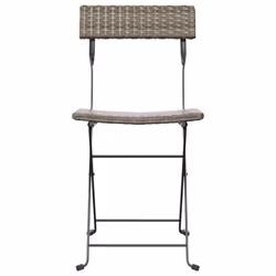 VidaXL 3152120 sedia da esterno Terrazzo Rattan sintetico, Acciaio Grigio - Vista aggiuntiva 4