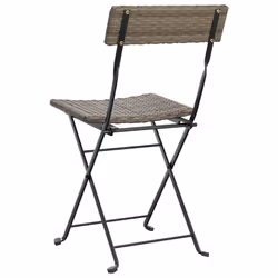 VidaXL 3152120 sedia da esterno Terrazzo Rattan sintetico, Acciaio Grigio - Vista aggiuntiva 7