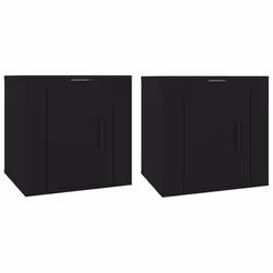 vidaXL Mobili Porta TV a Parete 2 pz Nero 40x34,5x40 cm - Vista aggiuntiva 2