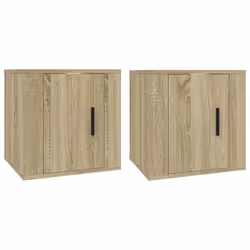 vidaXL Mobili Porta TV a Parete 2 pz Rovere Sonoma 40x34,5x40 cm - Vista aggiuntiva 2