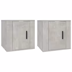 vidaXL Mobili Porta TV a Parete 2 pz Grigio Cemento 40x34,5x40 cm - Vista aggiuntiva 2