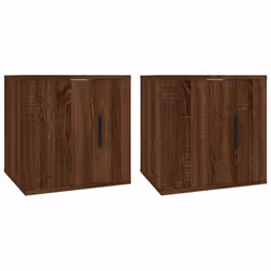 vidaXL Mobili Porta TV a Parete 2 pz Rovere Marrone 40x34,5x40 cm - Vista aggiuntiva 2