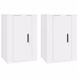 vidaXL Mobili Porta TV a Parete 2 pz Bianco 40x34,5x60 cm - Vista aggiuntiva 2