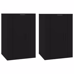 vidaXL Mobili Porta TV a Parete 2 pz Nero 40x34,5x60 cm - Vista aggiuntiva 2