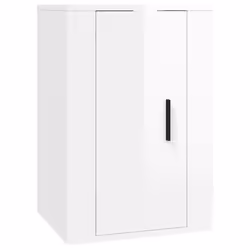 vidaXL Mobile Porta TV a Parete Bianco Lucido 40x34,5x60 cm - Vista aggiuntiva 2