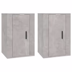 vidaXL Mobili Porta TV a Parete 2 pz Grigio Cemento 40x34,5x60 cm - Vista aggiuntiva 2