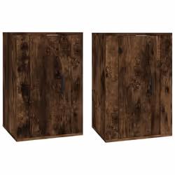 vidaXL Mobili Porta TV a Parete 2 pz Rovere Fumo 40x34,5x60 cm - Vista aggiuntiva 2