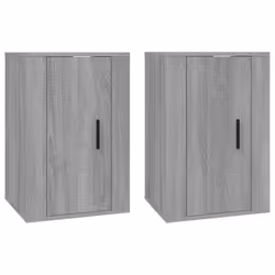 vidaXL Mobili Porta TV a Parete 2 pz Grigio Sonoma 40x34,5x60 cm - Vista aggiuntiva 2