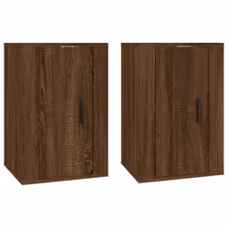 vidaXL Mobili Porta TV a Parete 2 pz Rovere Marrone 40x34,5x60 cm - Vista aggiuntiva 2