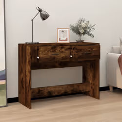 vidaXL Tavolo Consolle Rovere Fumo 100x39x75 cm Legno Multistrato - Vista aggiuntiva 3