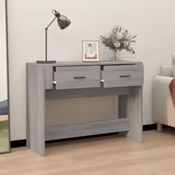 vidaXL Tavolo Consolle Grigio Sonoma 100x39x75 cm in Legno Multistrato - Vista aggiuntiva 3