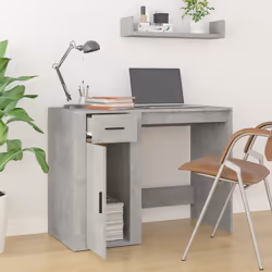 vidaXL Scrivania Grigio Cemento 100x49x75 cm in Legno Multistrato - Vista aggiuntiva 3