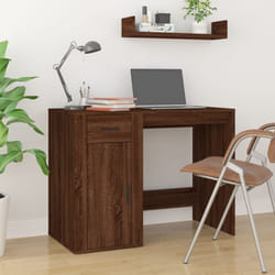 Scrivania da Studio, Tavolo Porta pc per Computer Rovere Marrone 100x49x75 cm in Legno Multistrato Vidaxl