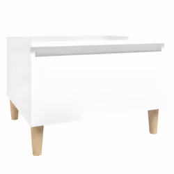 vidaXL Tavolino Bianco Lucido 50x46x35 cm in Legno Multistrato - Vista aggiuntiva 2