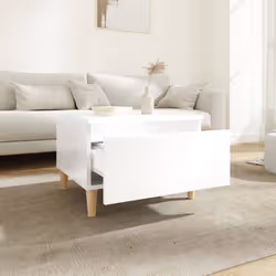 vidaXL Tavolino Bianco Lucido 50x46x35 cm in Legno Multistrato - Vista aggiuntiva 3