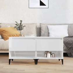 vidaXL Tavolini 2pz Bianco Lucido 50x46x50 cm in Legno Multistrato