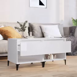 vidaXL Tavolini 2pz Bianco Lucido 50x46x50 cm in Legno Multistrato - Vista aggiuntiva 3